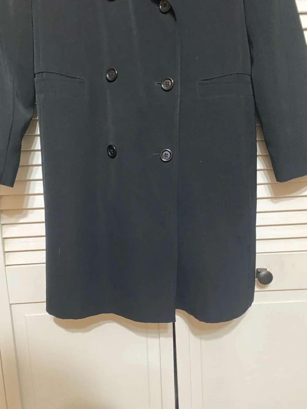 Ann Taylor Black Double-Breasted Trench Coat - Picture 4 of 6